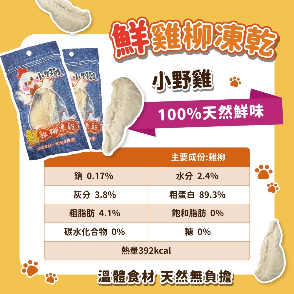 貓奴小舖 Maonu Shop🐈「小野雞 鮮雞柳凍乾」凍乾 貓草 雞肉 犬貓適用-細節圖3