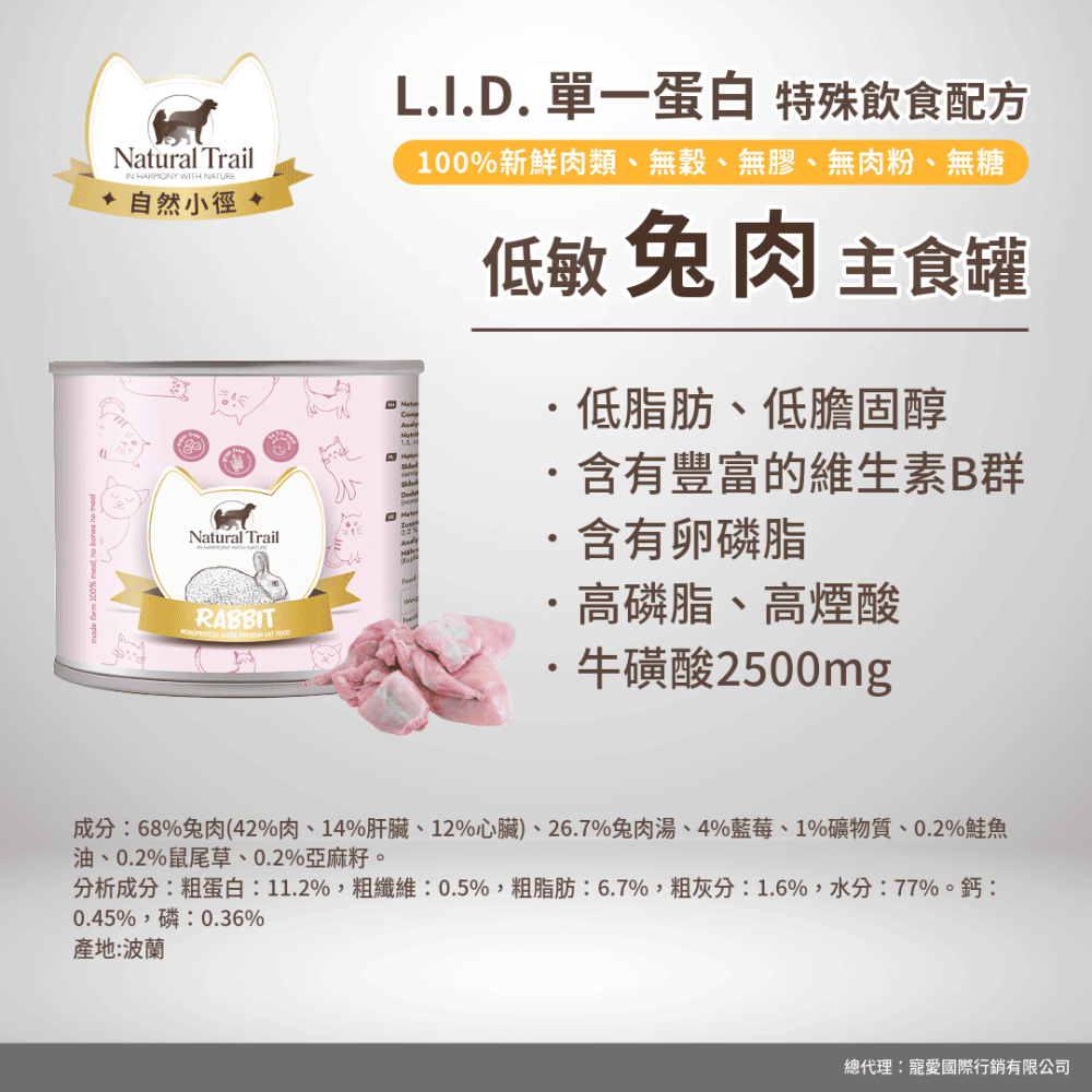 貓奴小舖 Maonu Shop🐈「自然小徑 單一肉源 低敏兔肉」貓主食罐 單一蛋白 藍莓 寵物主食-細節圖2