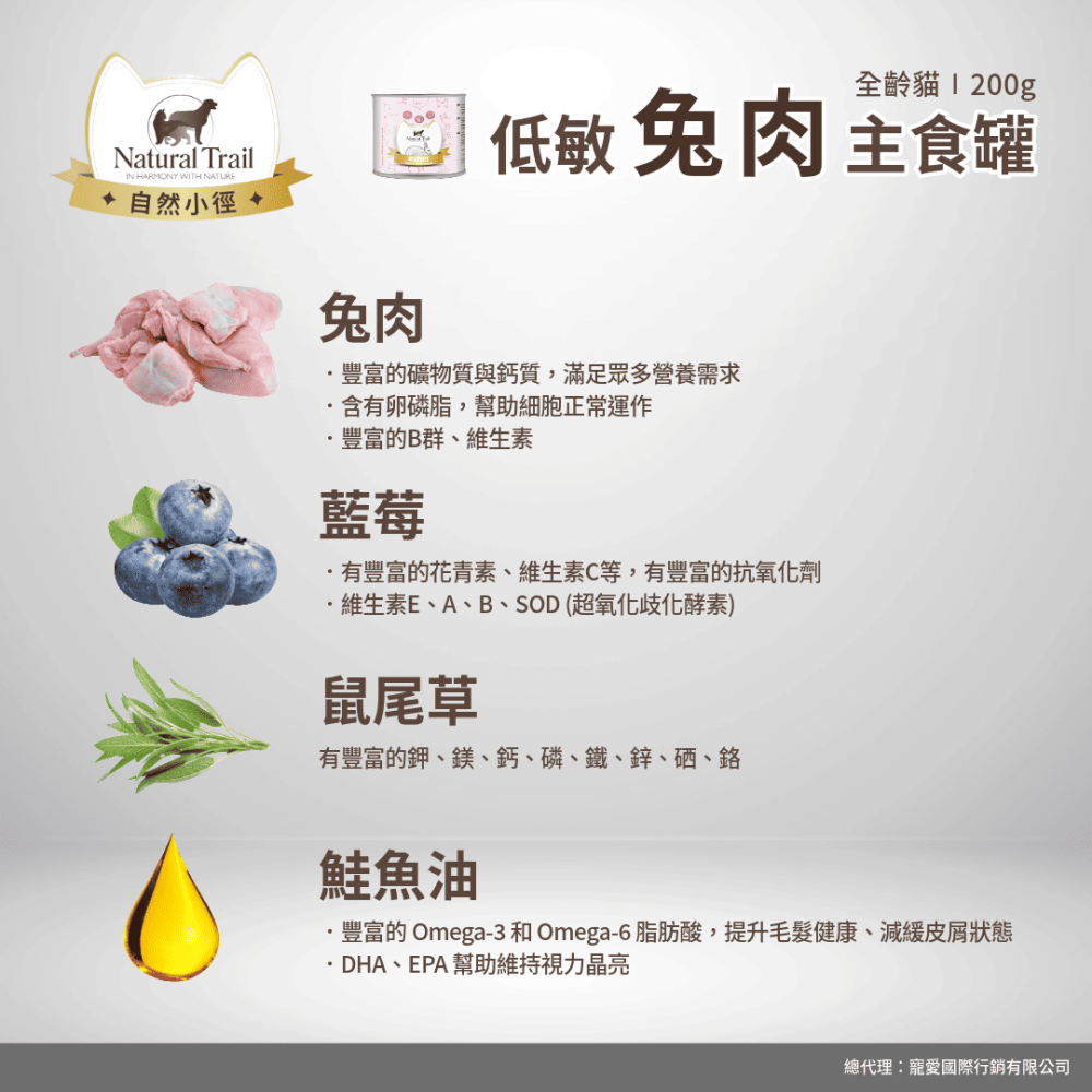 貓奴小舖 Maonu Shop🐈「自然小徑 單一肉源 低敏兔肉」貓主食罐 單一蛋白 藍莓 寵物主食-細節圖3