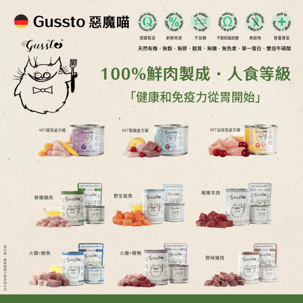 貓奴小舖Maonu Shop🐈 GUSSTO惡魔喵 無穀主食罐【野味豬肉】85g 有機 無膠 單一蛋白 全齡貓-細節圖4