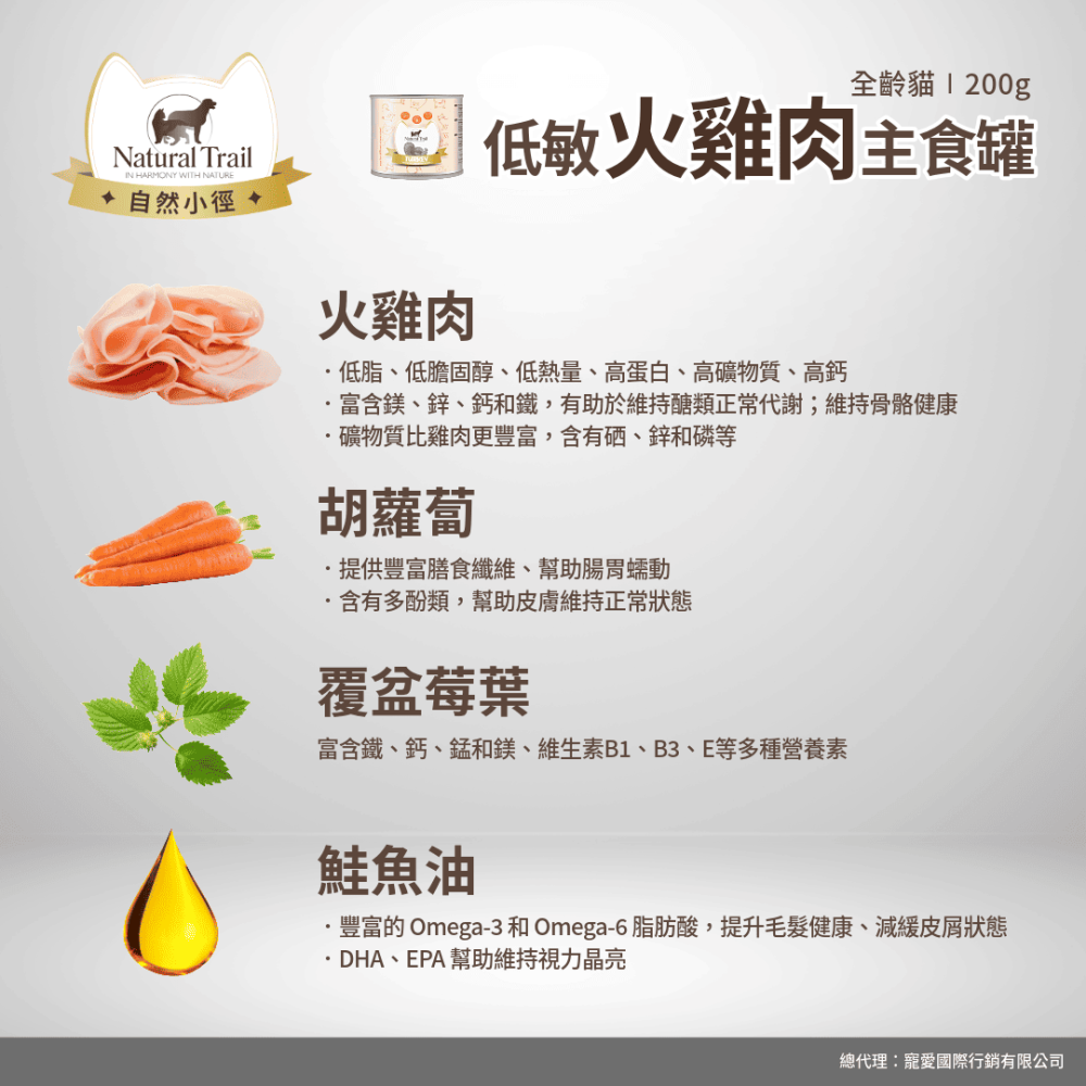 貓奴小舖 Maonu Shop🐈「自然小徑 單一肉源 低敏火雞」貓主食罐 單一蛋白 主食罐 200g-細節圖3