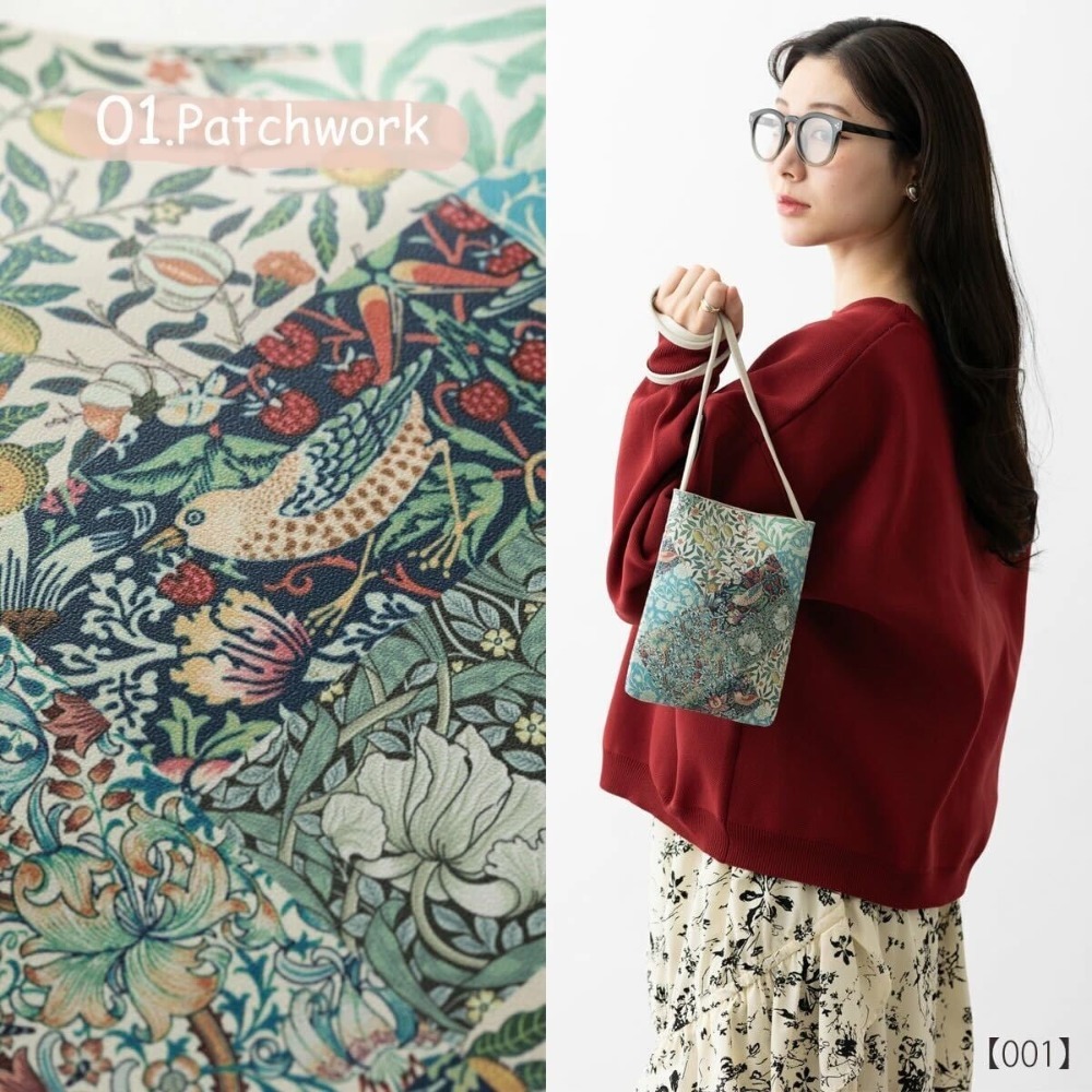 ウィリアムモリス柄 PUレザー ミニショルダーバッグ サコッシュ-規格圖7