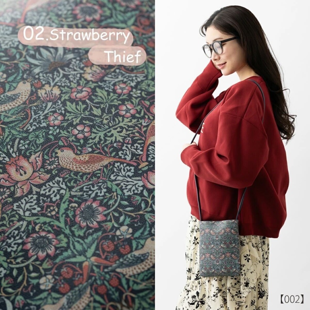 ウィリアムモリス柄 PUレザー ミニショルダーバッグ サコッシュ-規格圖7