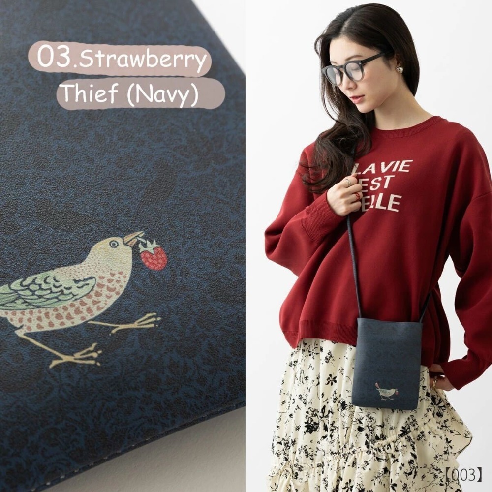 ウィリアムモリス柄 PUレザー ミニショルダーバッグ サコッシュ-規格圖7