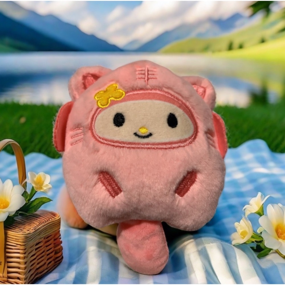 三麗鷗絨毛變裝娃娃可愛長尾巴鑰匙圈小吊飾-細節圖9