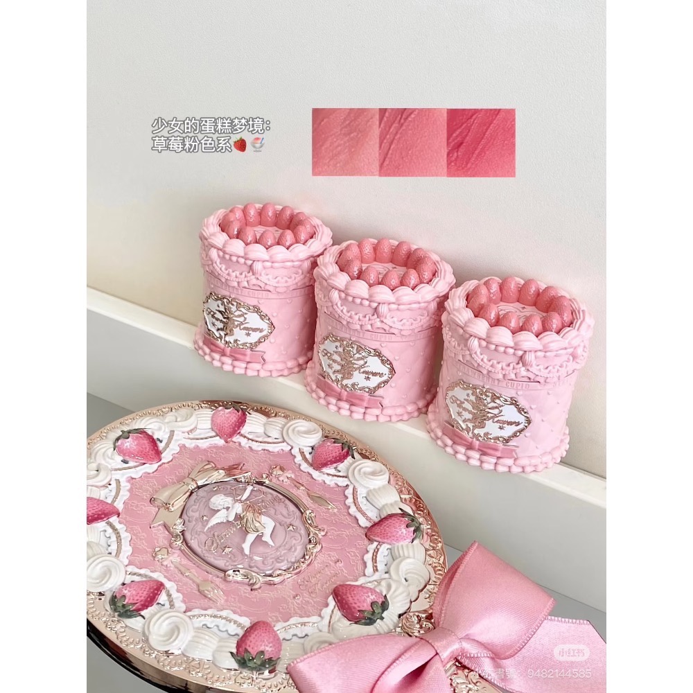 花知曉草莓邱比特系列ꨄ蛋糕唇霜-細節圖4