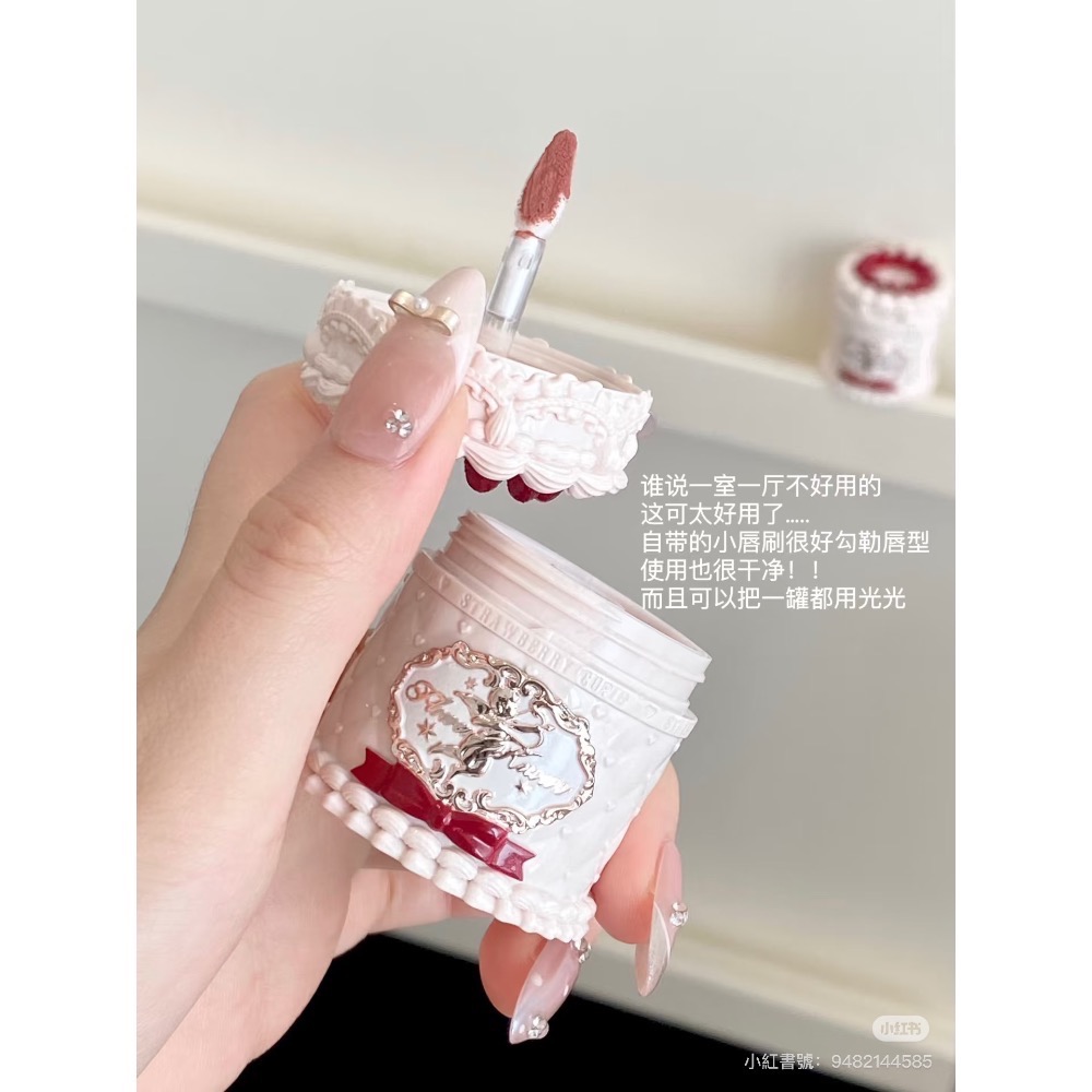 花知曉草莓邱比特系列ꨄ蛋糕唇霜-細節圖8