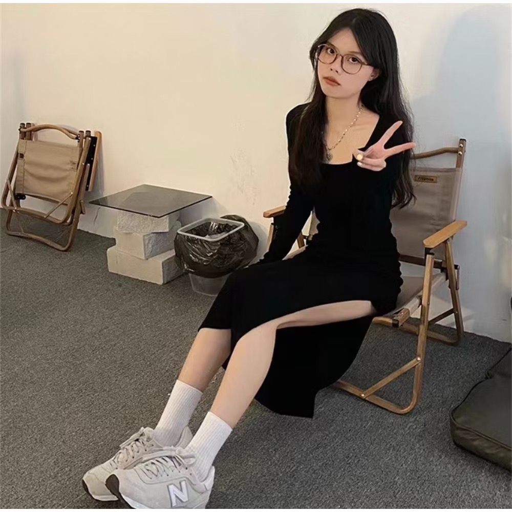 ✨全新 超彈開叉後媽裙-細節圖3