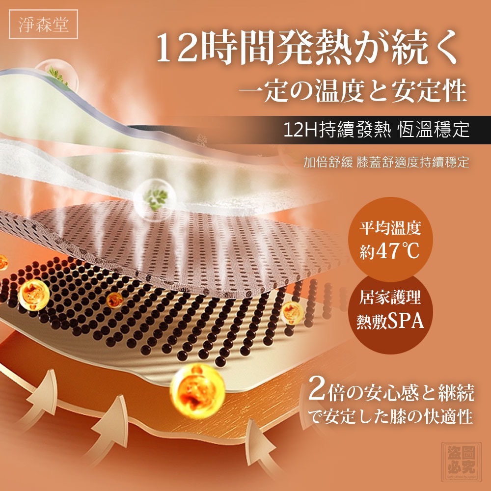 KS349-淨森堂 艾草薑黃蒸氣護膝貼6入-細節圖2