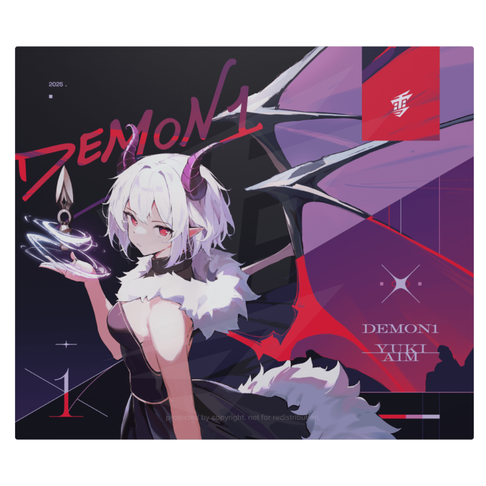Yuki Aim x Demon1 玻璃鼠墊-規格圖5