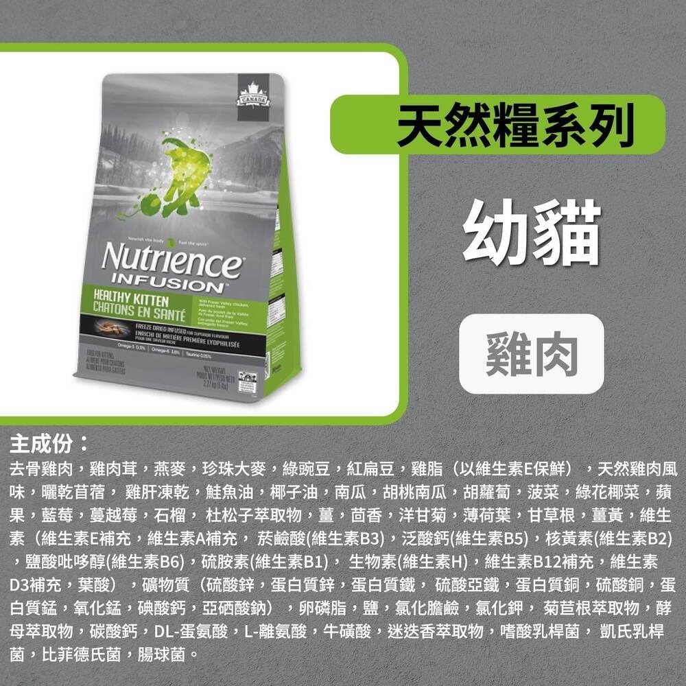 Nutrience 紐崔斯 天然貓糧系列2.27kg  5kg-細節圖2
