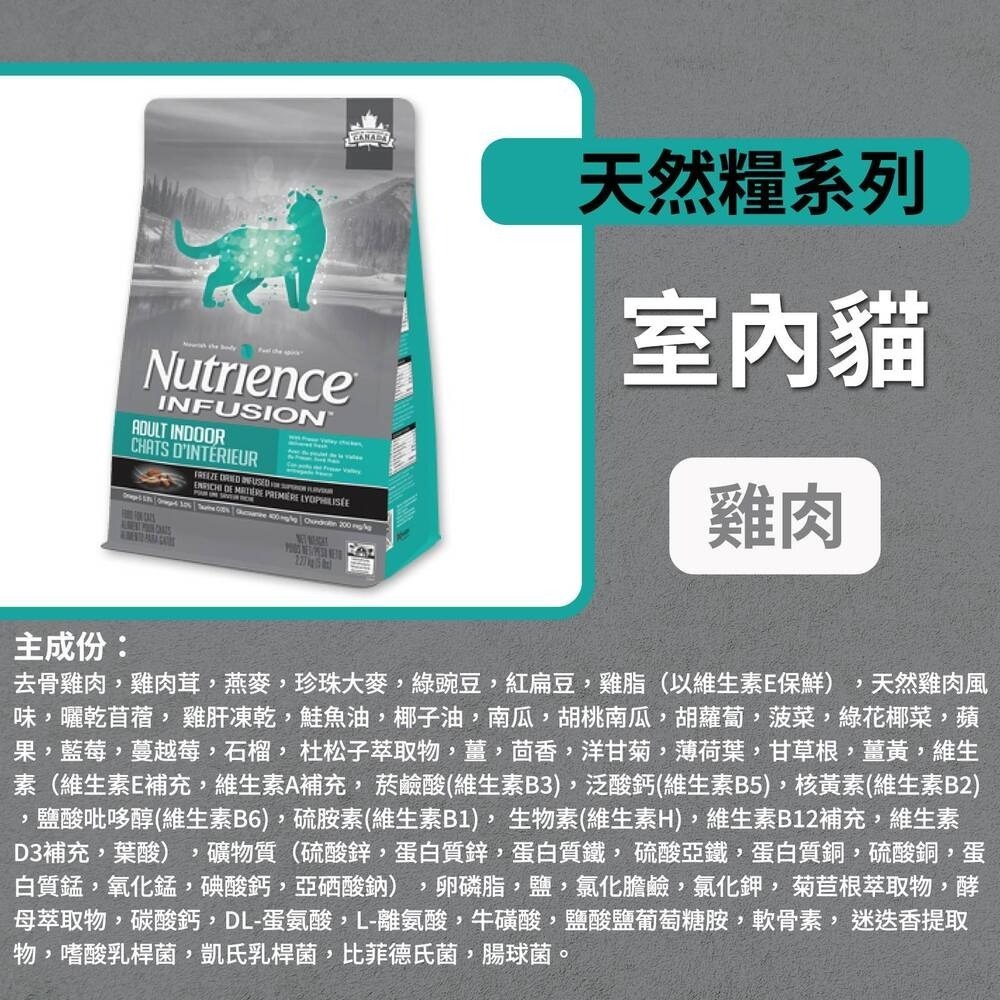 Nutrience 紐崔斯 天然貓糧系列2.27kg  5kg-細節圖4
