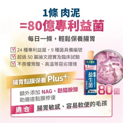 HeroMama【毛掌醫學】保健肉泥  顧腸益生菌 6G*4入(體驗組)-細節圖4