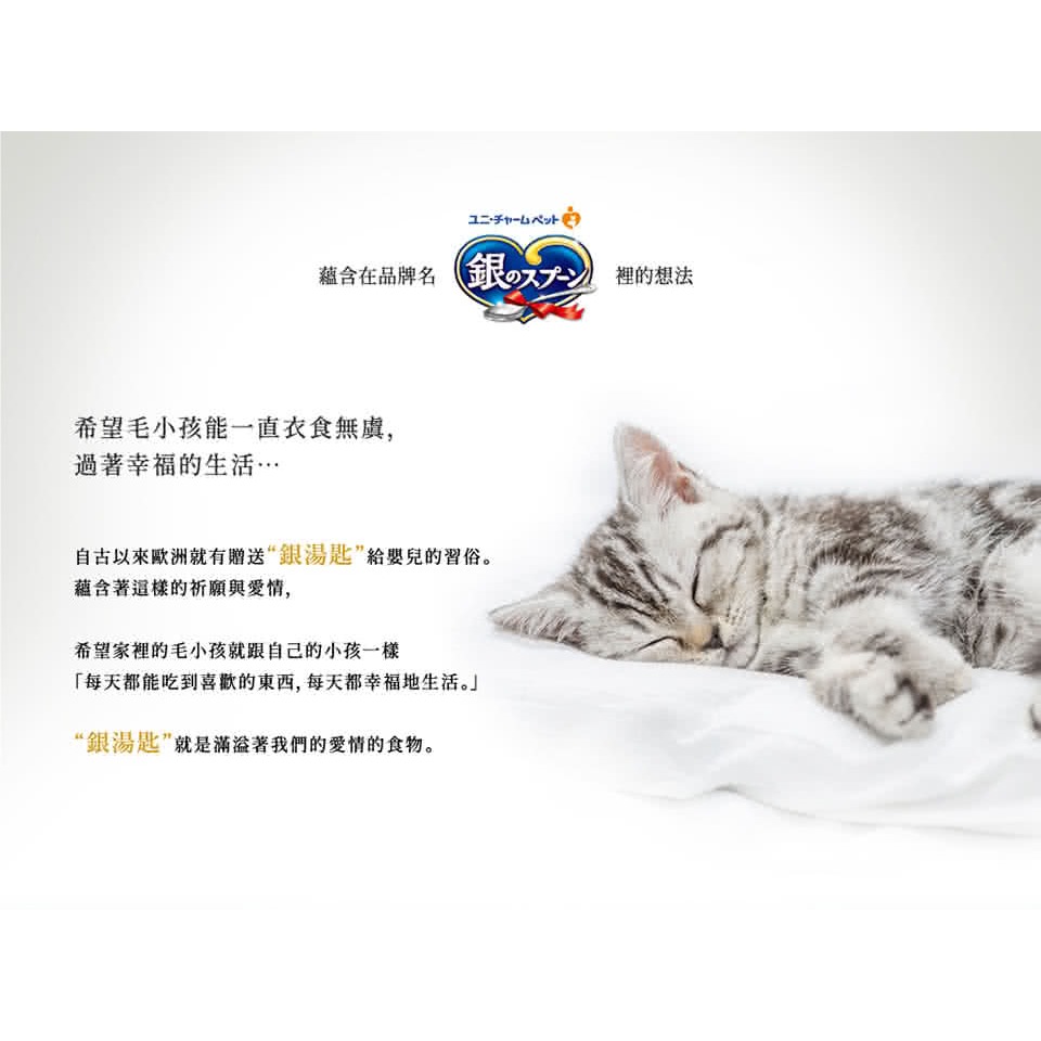 Unicharm Pet 銀湯匙 貓餐包55-60g(貓濕糧 副食 全齡貓 無添加 老貓 成貓)-細節圖2