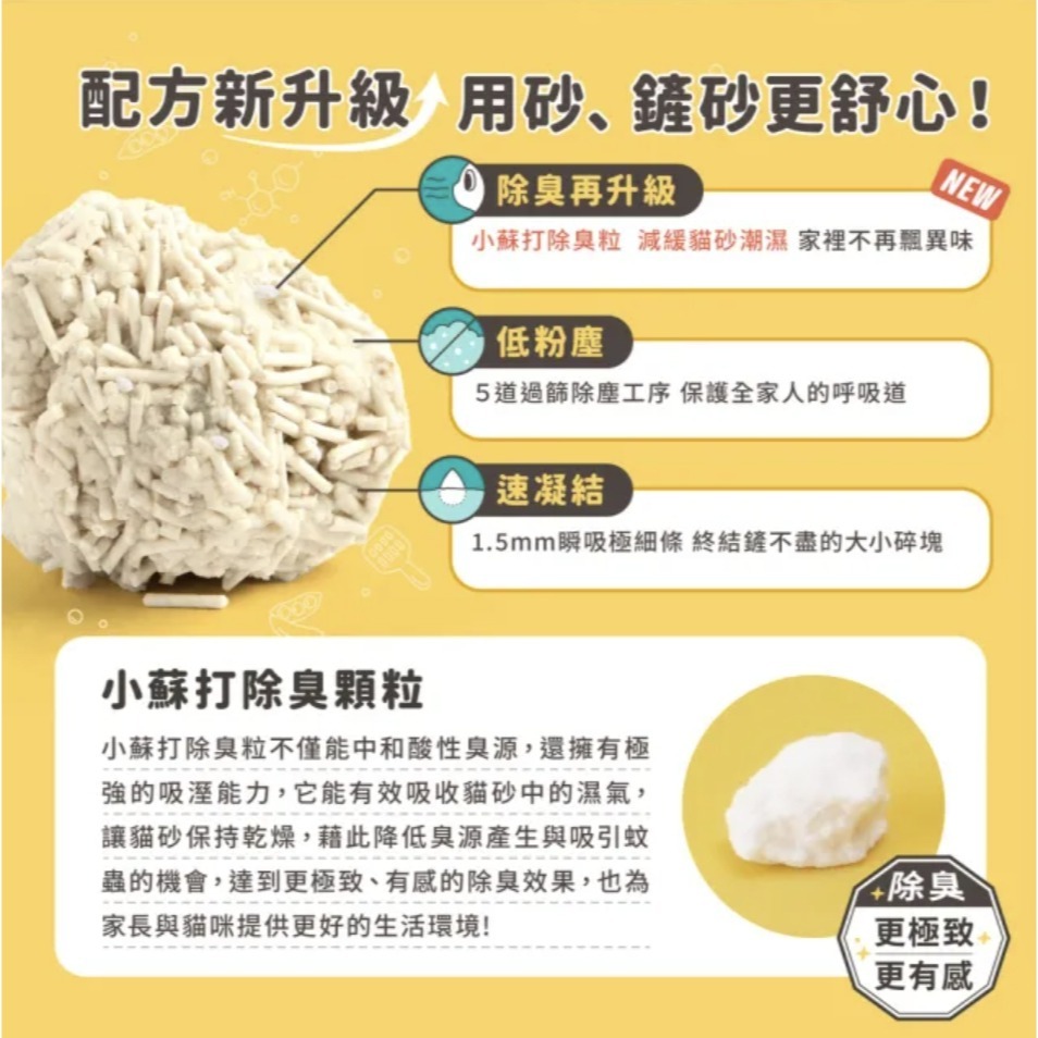怪獸部落費洛蒙快樂貓砂-豆腐砂（條型） 7L (2.7kg)  (秒凝結超除臭貓砂)-細節圖2