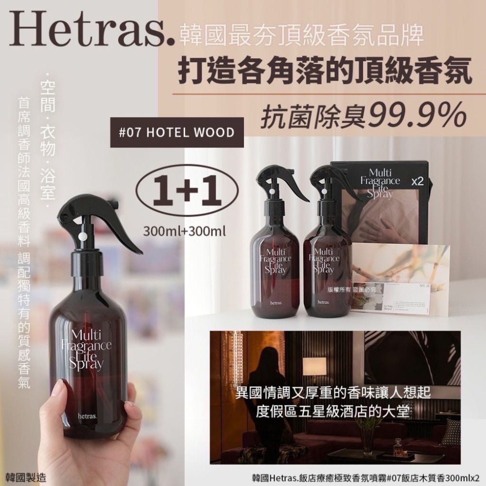 正品現貨🇰🇷 韓國最夯頂級香氛品牌❤️韓國Hetras.飯店療癒極致香氛噴霧-規格圖5
