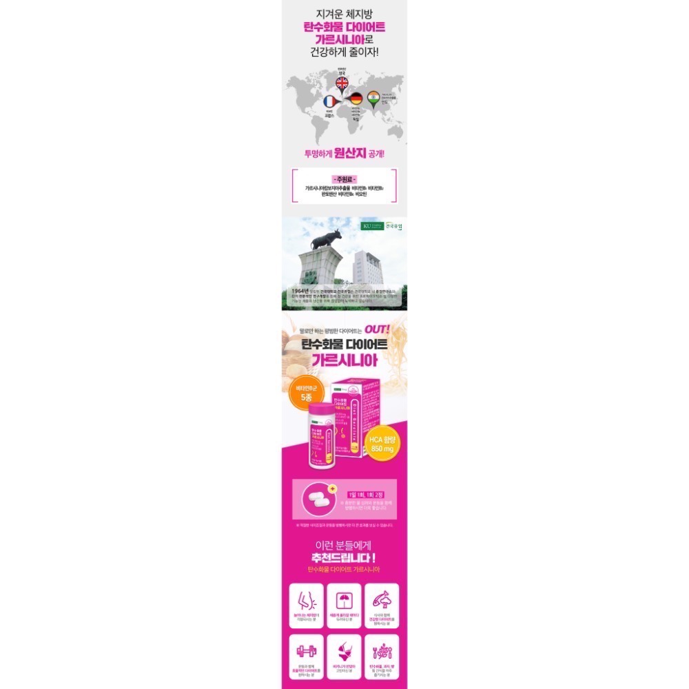 現貨😍韓國Konkuk Dairy阻斷碳水藤黃果錠60顆-細節圖3