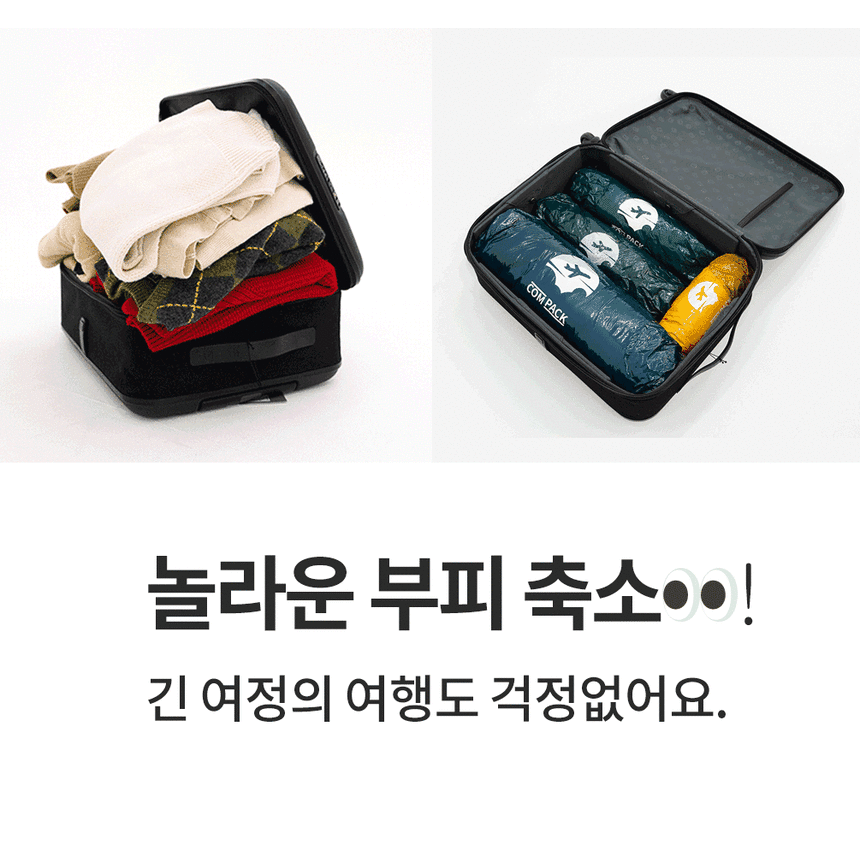 《現貨》韓國COMPACK手卷式旅行真空壓縮袋-細節圖4