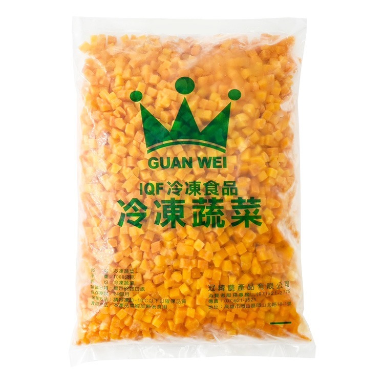 熟凍-南瓜丁(1kg/包)#丁丁丁-1I3A【魚大俠】AR078-細節圖2