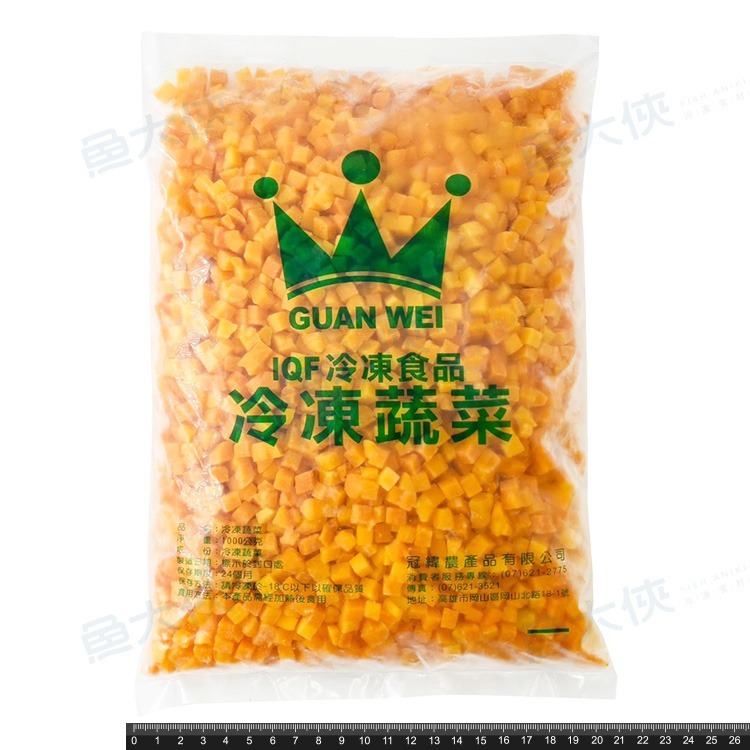 熟凍-南瓜丁(1kg/包)#丁丁丁-1I3A【魚大俠】AR078-細節圖3