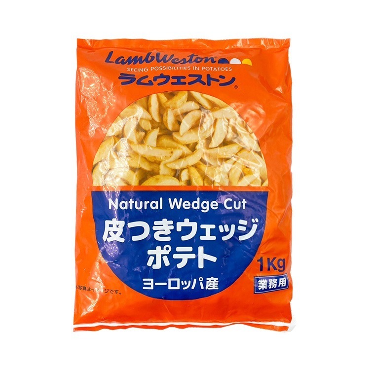 效期10.2 藍威斯頓-帶皮原味薯瓣(1kg/包)#全素#楔型薯條#NJ4原味-1I6B【魚大俠】FF1030-細節圖2