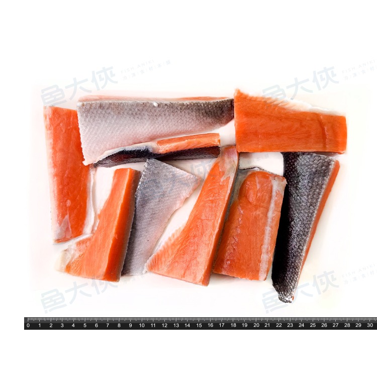 整件-智利-鮭魚菲力P56尾段清肉(50~60片/30%冰/6kg/件)#帶皮去鱗刺-3A1A【魚大俠】FH401-細節圖2