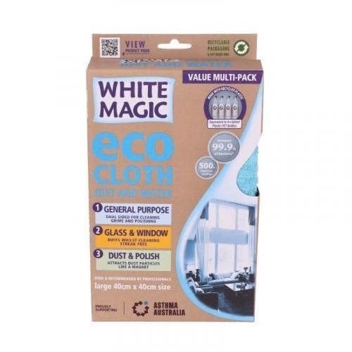 澳洲商品｜White Magic 抹布超值3入組(加大尺寸40*40)｜玻璃專用｜靜電除塵｜吸水力強｜家事萬用布-細節圖8