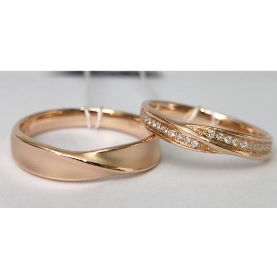 18k金情侶鑽石戒指及結婚對戒客製-細節圖3