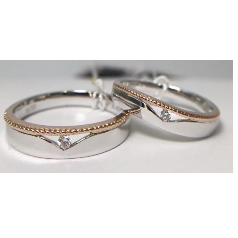 18k金情侶鑽石戒指及結婚對戒客製-細節圖6