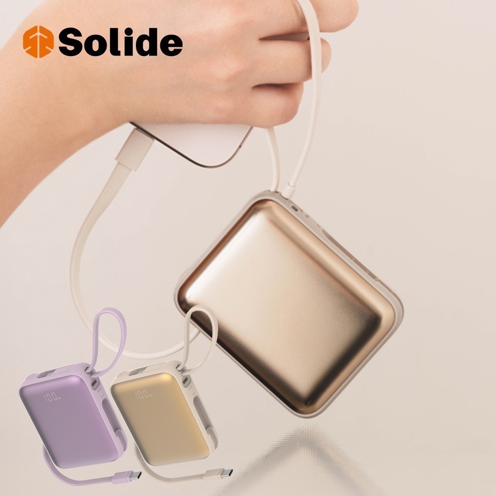 solide 索力得  10000mAh  Bubble Gum 泡泡糖迷你雙充頭便攜行動電源/Type-C 線-細節圖2