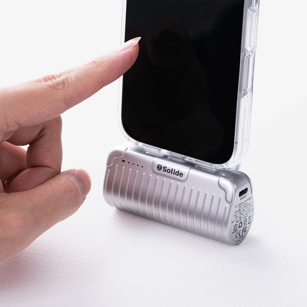 Solide索力得  5000mAh Type-C Galaxy 銀河質感時尚口袋行動電源-太空銀-細節圖2