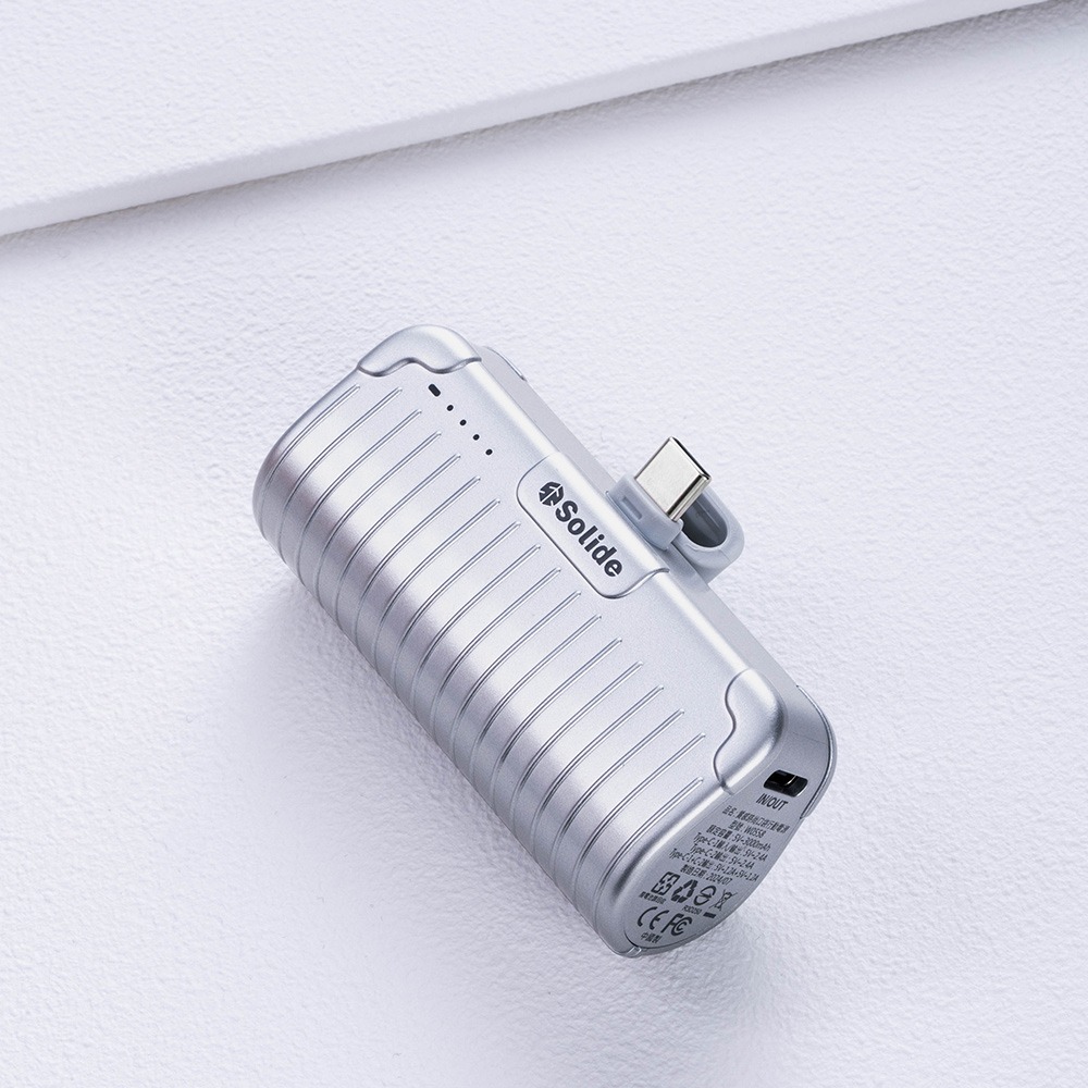 Solide索力得  5000mAh Type-C Galaxy 銀河質感時尚口袋行動電源-太空銀-細節圖3