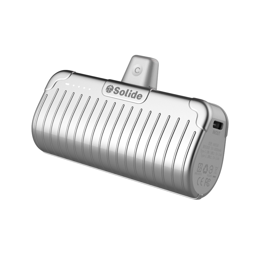 Solide索力得  5000mAh Type-C Galaxy 銀河質感時尚口袋行動電源-太空銀-規格圖5