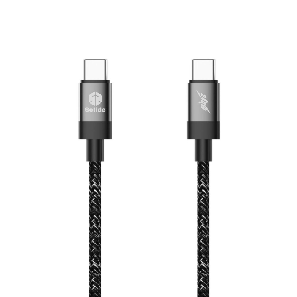 solide 索力得 耐彎折編織傳輸線 ｜USB-C to USB-C 160cm 傳輸線 編織充電線/多色選-規格圖1