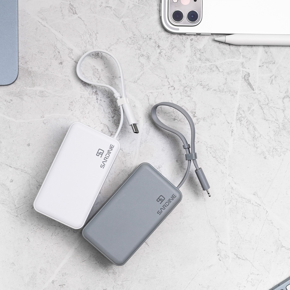 Sardine 沙丁魚  5000mAh  Lightning/Type-C 自帶線插頭二合一快充行動電源 有標示wh-細節圖3
