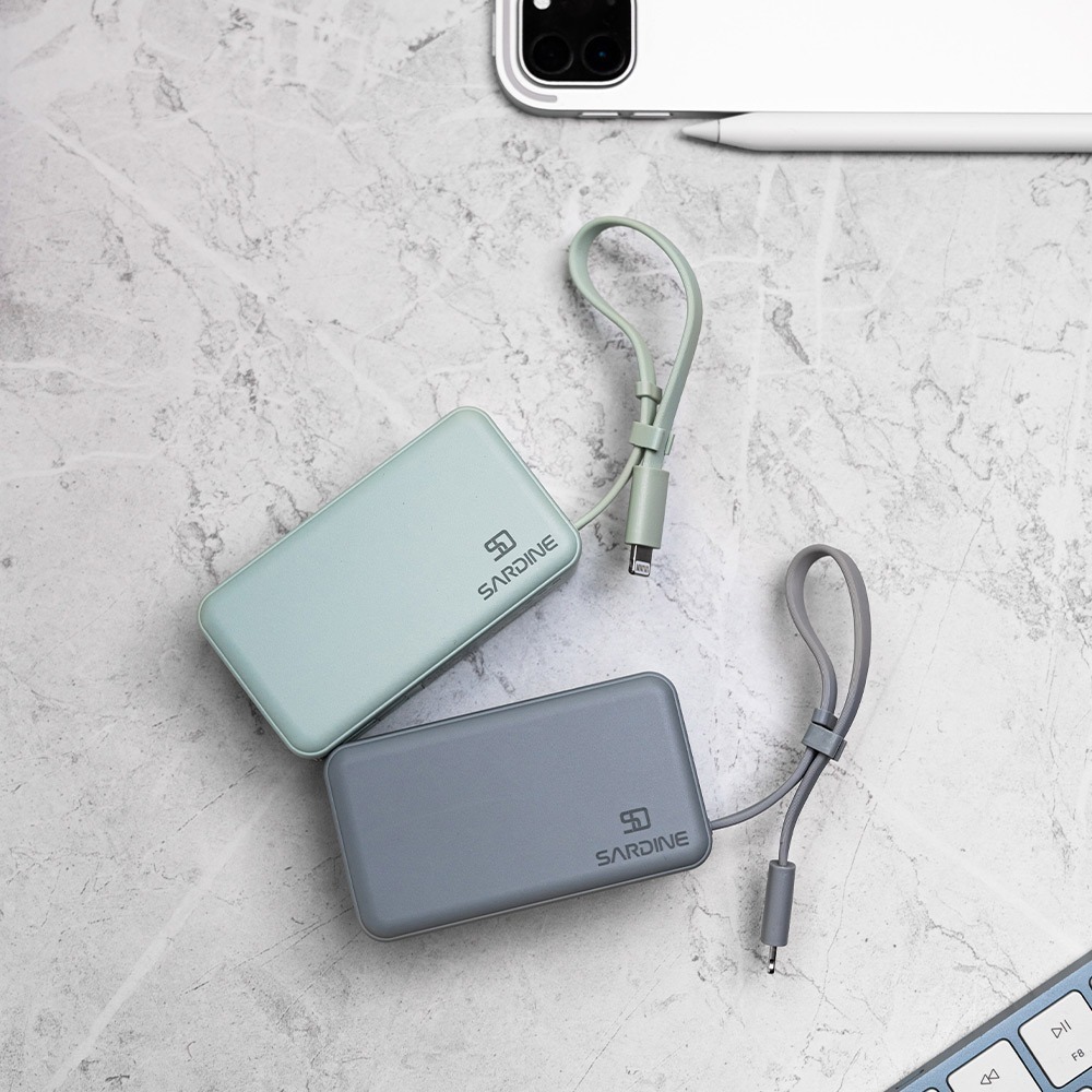 Sardine 沙丁魚  5000mAh  Lightning/Type-C 自帶線插頭二合一快充行動電源 有標示wh-細節圖4