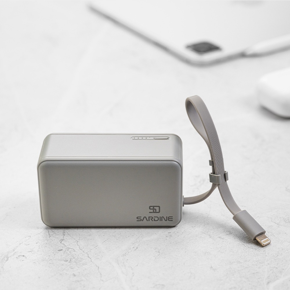 Sardine 沙丁魚  5000mAh  Lightning/Type-C 自帶線插頭二合一快充行動電源 有標示wh-細節圖6