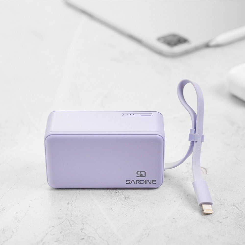 Sardine 沙丁魚  5000mAh  Lightning/Type-C 自帶線插頭二合一快充行動電源 有標示wh-細節圖7