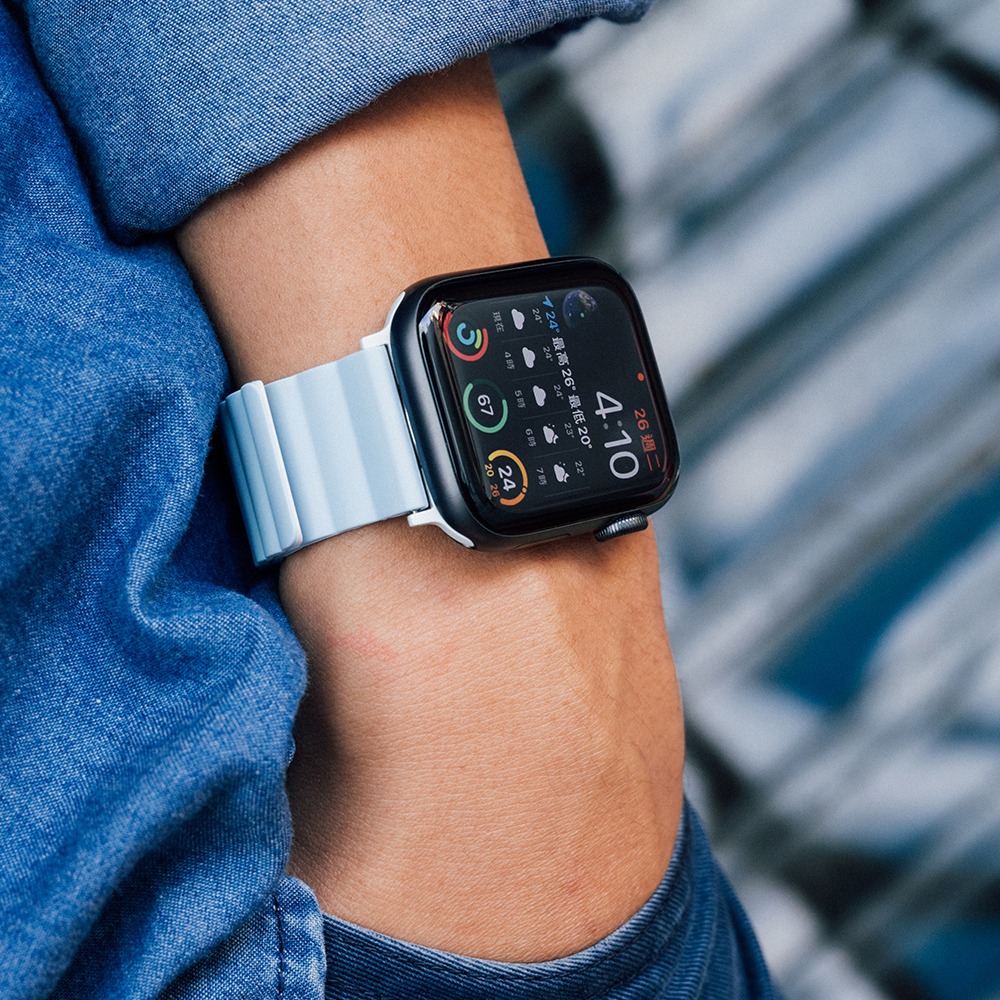 UNIQ Apple Watch 38/40/41/42/44/45/46mm Revix雙色防水矽膠磁吸錶帶/多色選-細節圖4
