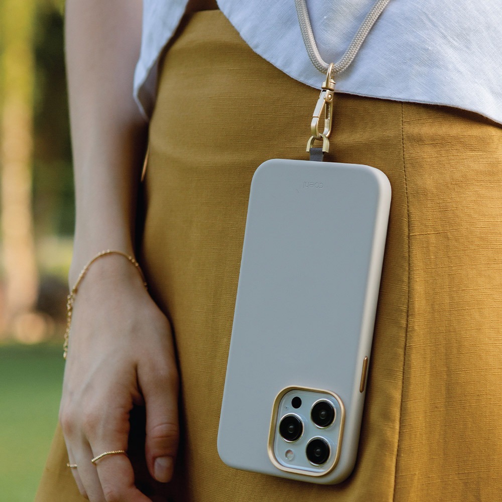 UNIQ iPhone 15 Pro / Pro Max Creme 質感可磁吸棉繩掛繩兩用手機殼/多色-細節圖4