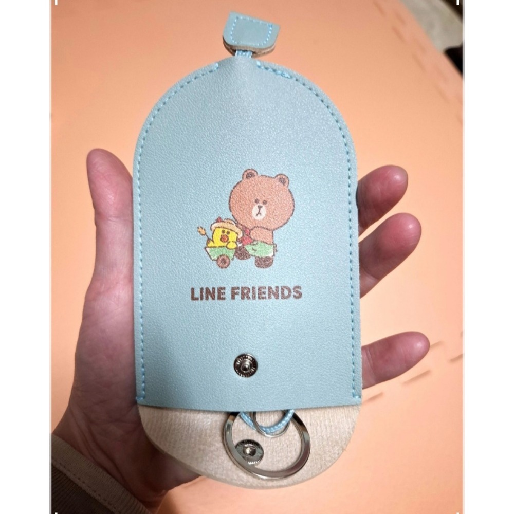 全新 LINE皮製熊鑰匙扣-細節圖2