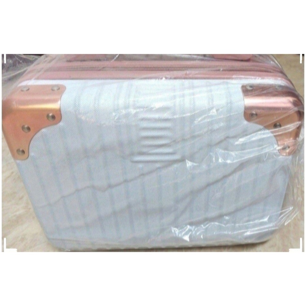 全新  14吋玫瑰金拼白色行李箱 (化妝箱 旅行箱)-細節圖3