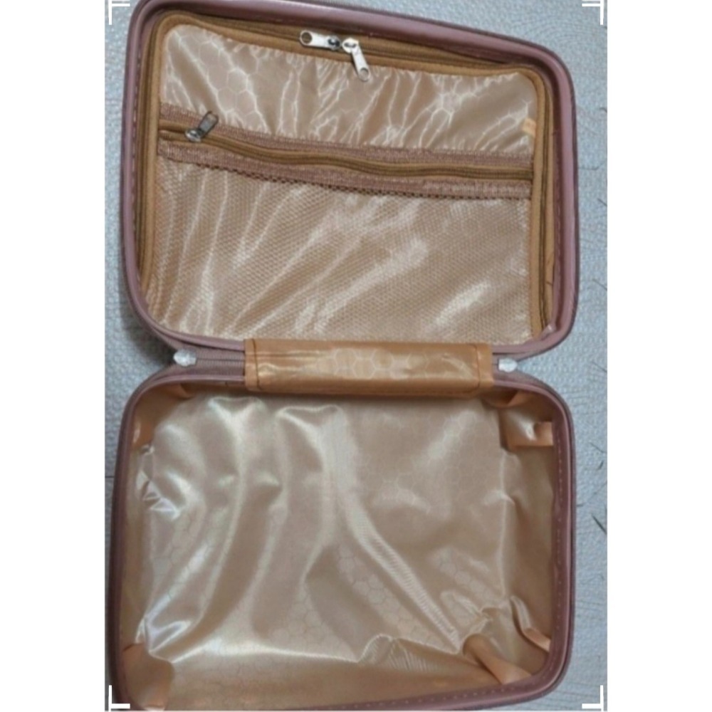 全新  14吋玫瑰金拼白色行李箱 (化妝箱 旅行箱)-細節圖4