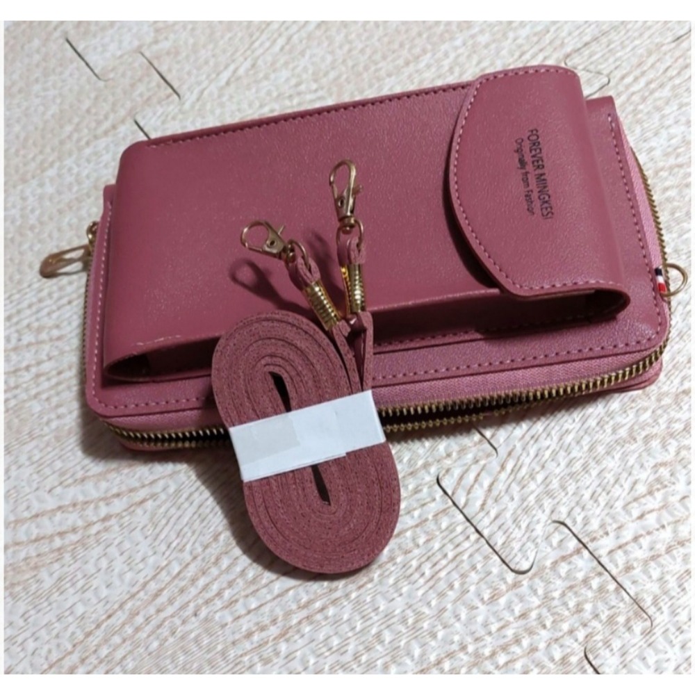 全新 韓版手機.皮夾.零錢包.鈔票夾（附背繩）（棕色.粉色）-規格圖4