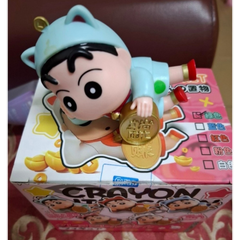 全新 蠟筆小新躺賺公仔擺件（不附盒子）-細節圖2
