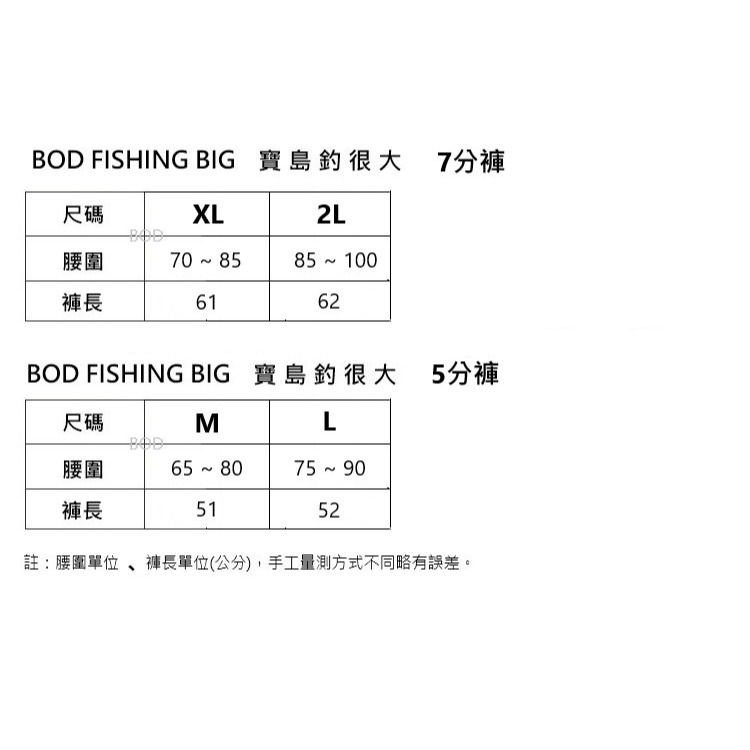 【寶島玩很大】BOD 7分褲 5分褲 防曬服 釣魚 登山 露營 自行車-細節圖4