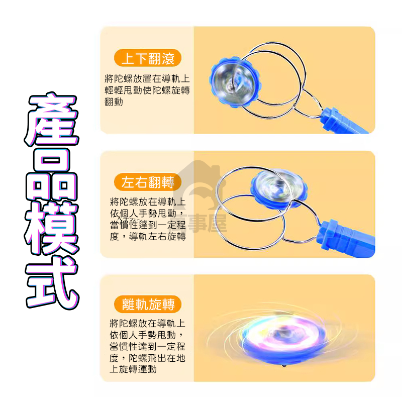 魔力飛轉陀螺 發光陀螺 磁性旋轉陀螺 手搖慣性旋轉陀螺 魔術軌道UUyoyo球圓軌道 復古童玩 古早味A0053-細節圖4