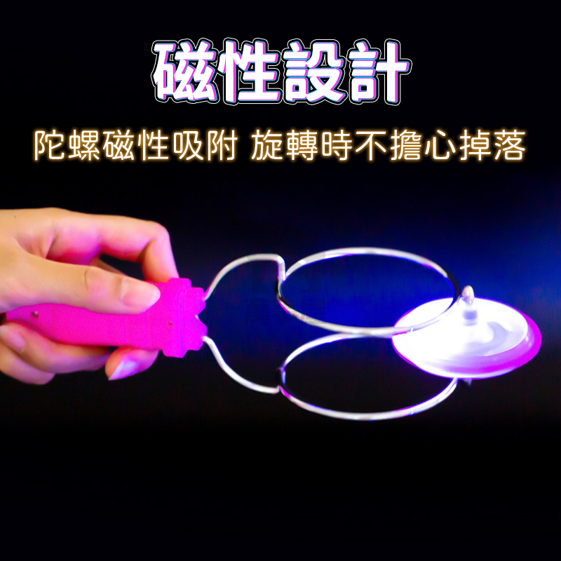 魔力飛轉陀螺 發光陀螺 磁性旋轉陀螺 手搖慣性旋轉陀螺 魔術軌道UUyoyo球圓軌道 復古童玩 古早味A0053-細節圖5