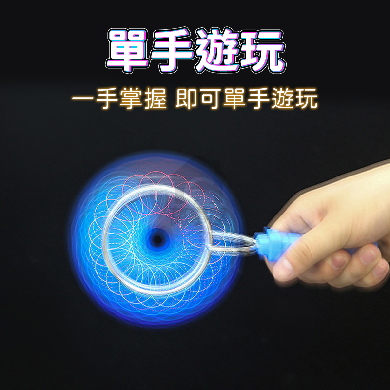 魔力飛轉陀螺 發光陀螺 磁性旋轉陀螺 手搖慣性旋轉陀螺 魔術軌道UUyoyo球圓軌道 復古童玩 古早味A0053-細節圖7