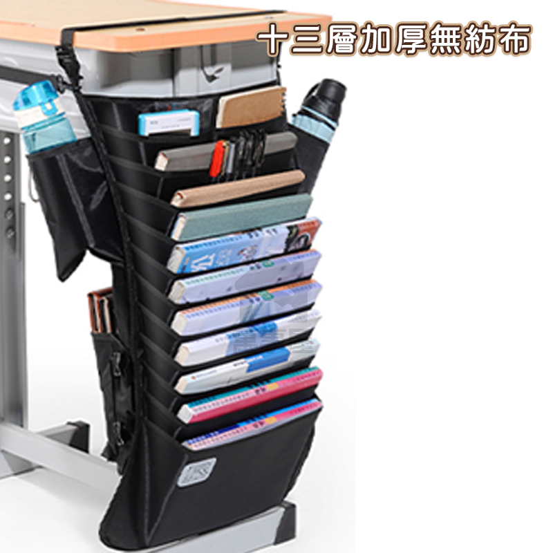 掛書袋 書包袋 書桌側邊掛袋 書桌袋 桌邊書袋 書本收納袋 桌上整理神器 書袋課桌 學生書桌掛袋書 課本 A0133-規格圖9
